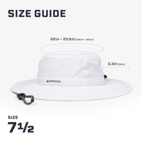MISSION Cooling UPF Boonie Hat - Unisex Sun Hat for Hiking, Beach & Fishing - White Variant