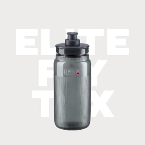 Elite Fly Tex Cycling Water Bottle 550ml - Yellow Fluo, Ultra-Lightweight, BPA-Free Sports Bottle