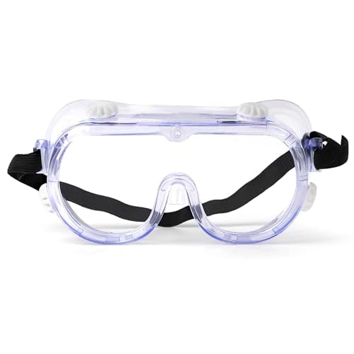 keebomed Chemical Splash Impact Safety Goggle ? Adjustable Soft PVC Frame, Clear Polyvinyl Chloride Lens, Reusable Eye Protection for Lab, Construction, Painting ? 1?Pack, 1?Year Warranty