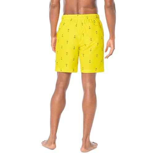Nautica Men's Standard Quick Dry All Over Classic Anchor Print Swim Trunk