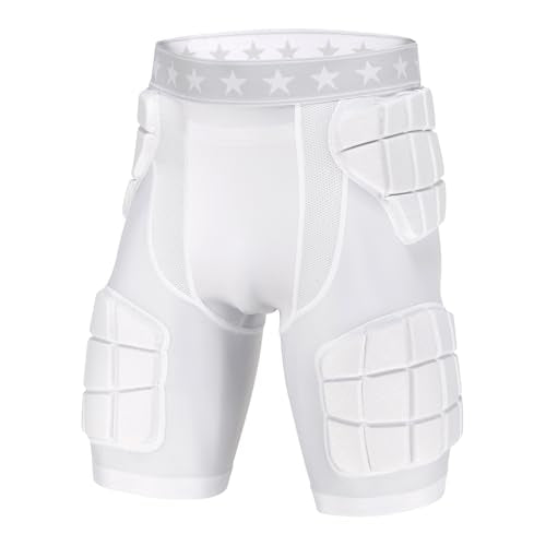 Men's Football Girdle with 5 Padding Zones - Medium White