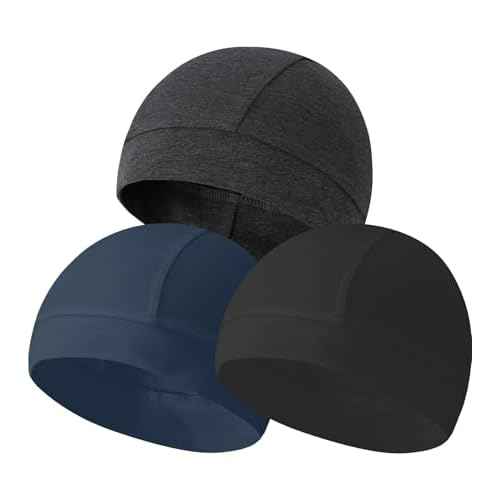 3 Pieces Cotton Skull Caps for Men Women Beanie Chemo Headwear Riding Helmet Liner Running Sleeping Hats