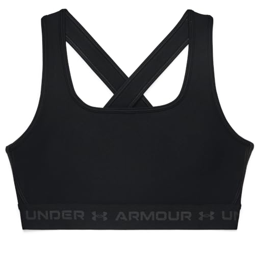 Under Armour Women's Crossback Mid Impact Sports Bra XX-Large Black Jet Gray