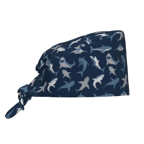Working Cap Scrub Cap with Sweatband Adjustable Unisex Women Tie Back Hat Nurse Surgical Caps