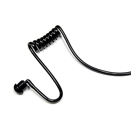 Acoustic Coil Tube Earpieces for Walkie Talkies - Black - 10 Pack
