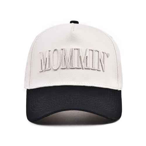 Funny Mommin Hat for Women, Mama Too Busy to Care Truck Hat Gifts Adjustable Washed Cotton Embroidered Mom Baseball Cap