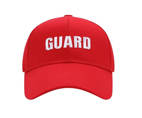 Guard Hat Cotton Baseball Cap with Embroidery Red - Unisex Sports Accessory