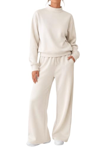 EFAN Womens Sweatsuits 2 Piece Modal Lounge Set - Small Beige