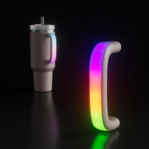 Rose Quartz LED Light-Up Tumbler Handle for Stanley 40oz/30oz - Water Bottle Accessory