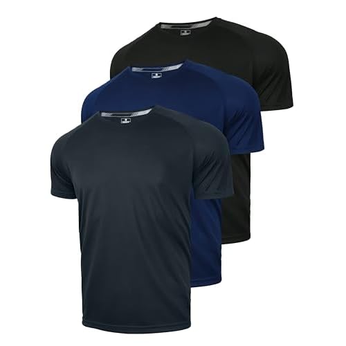 3&5 Pack Mens Athletic Shirts Performance Dry Fit Workout Gym Running Short Sleeve T-Shirt Moisture Wicking