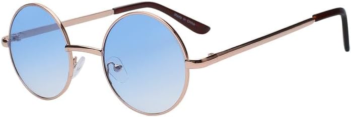 OWL Round Sunglasses Metal Frame Hippie Sunglasses UV400 Polycarbonate Circle Lens John Lennon Sunglasses for Men Women