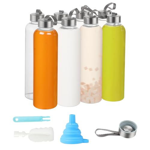 8 Pack 27oz Clear Water Bottles with Lids for Travel and Storage - Variation 8