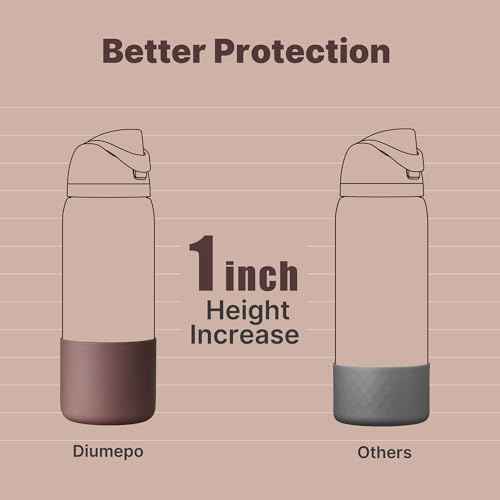 Silicone Water Bottle Boot for Owala 32 oz, Anti-Slip Protective Sleeve for Owala Twist & FreeSip & Flip Stainless Steel Water Bottle, Boot Bottom Base for Owala (Reddish Brown)