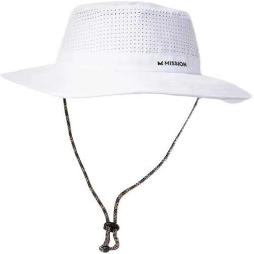 MISSION Cooling UPF Boonie Hat - Unisex Sun Hat for Hiking, Beach & Fishing - White Variant