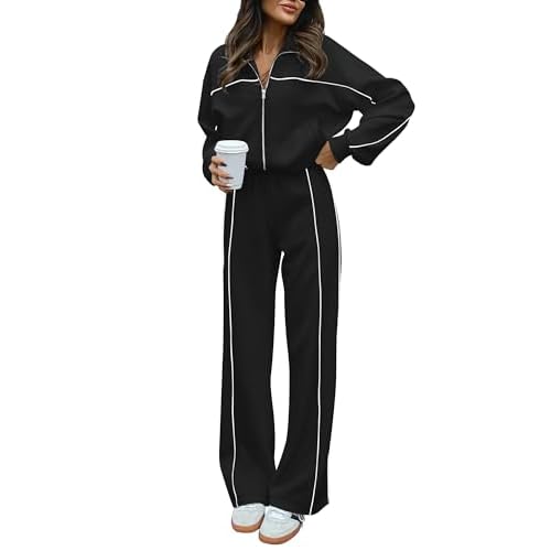 BTFBM Women's Two Piece Tracksuit Fall 2025 Long Sleeve Zip Up Sweatshirt Long Pants Outfits Jogger Sweatsuit Sets