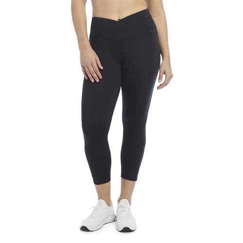 Danskin Women's Endurance Crossover Waist Crop Leggings - Large Black Salt