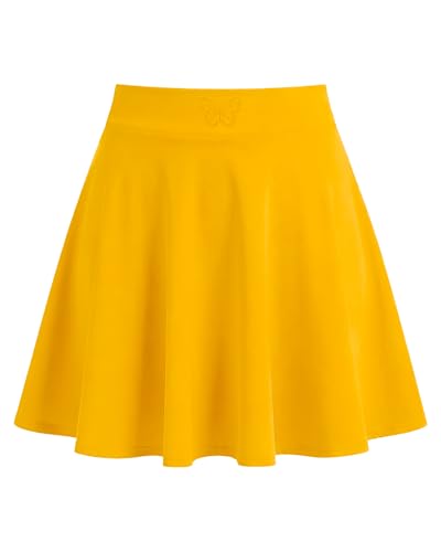Kids Athletic Skirts with Built-In Shorts - Casual Mini Skorts for Girls 4-5T Yellow