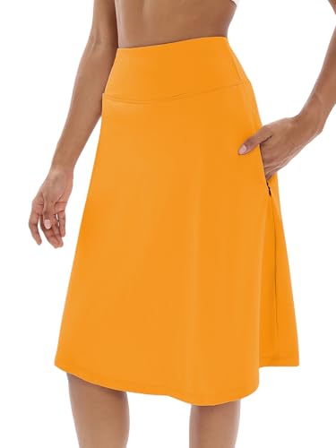 CZRLHYT Women's High Waisted Skorts for Workout Activewear 2 Pieces - Yellow & White, X-Large