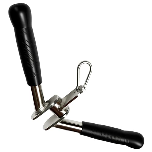 Revolving Lat Pulldown Bar with V Grip for Cable Machine - Chrome Finish
