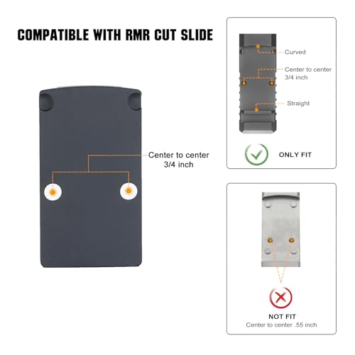 Red Dot Mount Adapter Plate for RMR Cut Slides - Compatible with ACRO and More