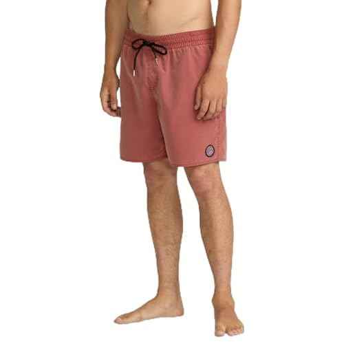 Volcom Mens 17" Elastic Waist Surf Swim Trunks ? Quick-Dry Boardshorts with Drawstring and Back Pocket