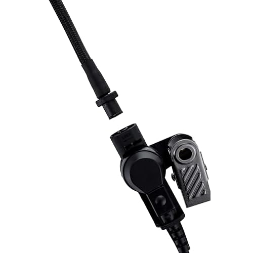 Acoustic Coil Tube Replacement Braided Nylon for Radio Earpiece Black