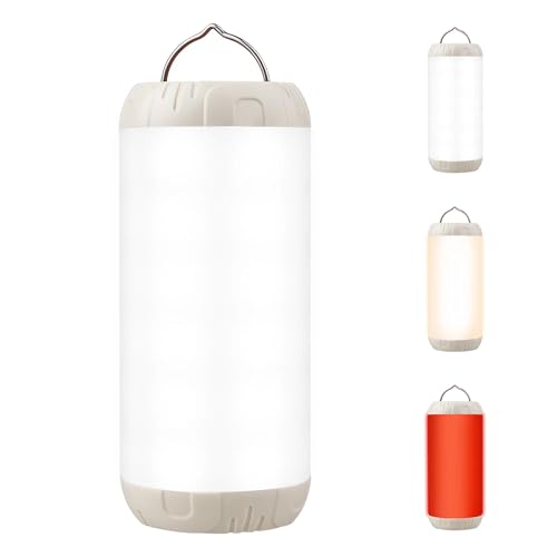 Rechargeable Camping Lantern, 1200 Lumens Ultra Bright Portable LED Lantern, Up to 80 Hours Runtime, IP68 Waterproof, 3 Light Modes + SOS Emergency Light for Power Outages, Hiking, Hurricane