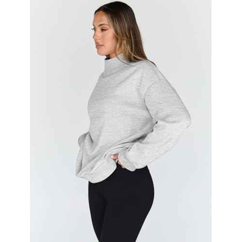 Trendy Queen Womens Oversized Sweatshirts Turtleneck Pullover Long Sleeve Hoodies Tops Fall Fashion Outfits 2025 Clothes