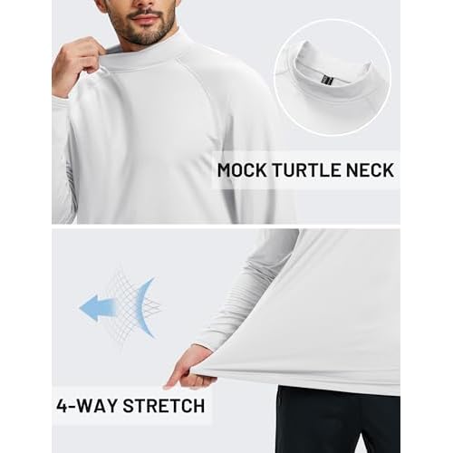 TACVASEN Mens Thermal Fleece Shirt Mock Turtle Neck Base Layer Long Sleeve Athletic Warm Undershirt Winter Running Tops