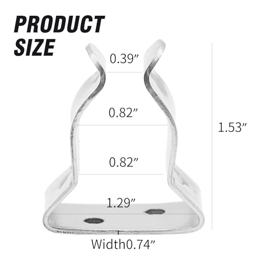 Small Stainless Steel Boat Hook Spring Clamp Holder - Silver, 4 Pack