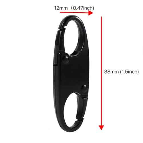 12Pcs Double Small Carabiner Clips, Zipper Pull Replacement Zipper Clip Theft Deterrent Zipper Locks Anti Theft for Backpacks Traveling Camping Suitcases