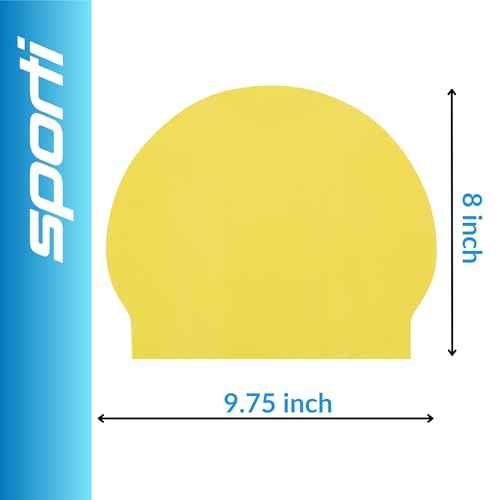Sporti Adult Professional Swimming Cap, Latex Unisex Swim Caps, 8" x 9.75" inch, Adult Bathing Cap, Swim Hair Protector