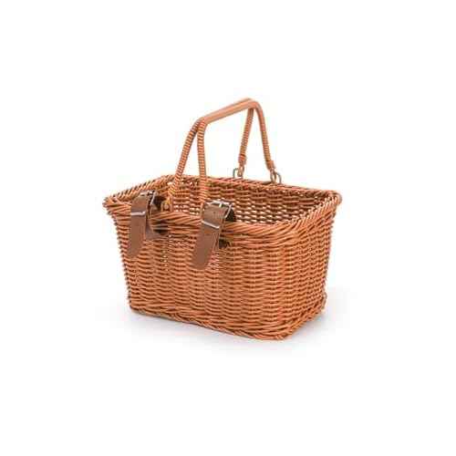 ZEAYEA Cute Small Bike Basket, Front Bicycle Basket with Adjustable Leather Straps, Water Resistant Hand-Woven Bike Basket for Boys Girls, Suitable for Balance Bike, Tricycle, Scooter, Most Bicycles