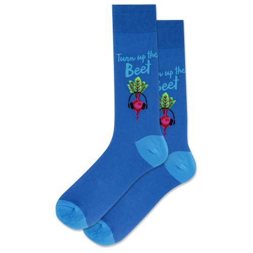 Hot Sox Men's Fun Conversation Starter Crew Socks - 1 Pair Pack - Teal