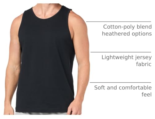 Men's Regular Fit Cotton Tank Top - Large Black Sleeveless Shirt