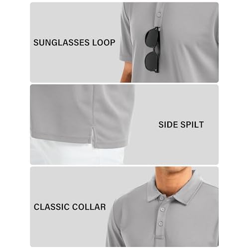 MAGCOMSEN Men's Polo Shirts Short Sleeve Golf Quick Dry Collared Moisture Wicking Athletic Performance Polos