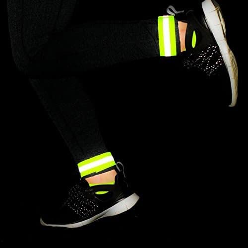 (2 Pack) High Visibility Reflective Bands Wristbands for Cycling Running Arm Wrist Ankle Bands Leg Straps and as Bike Pants Cuff Clip
