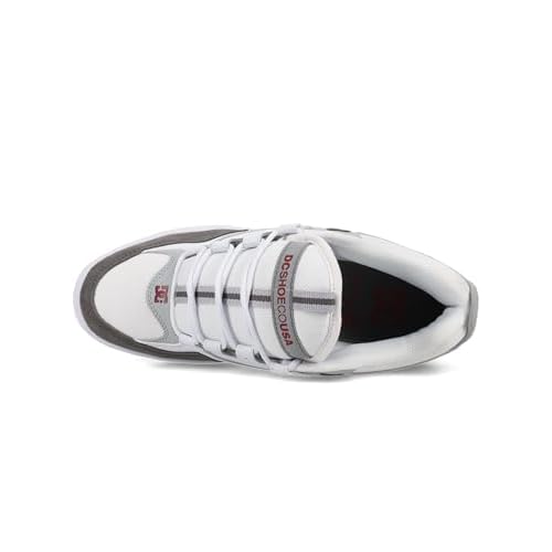 DC Men's Kalynx Zero Skate Shoe, White/RED/Grey, 8