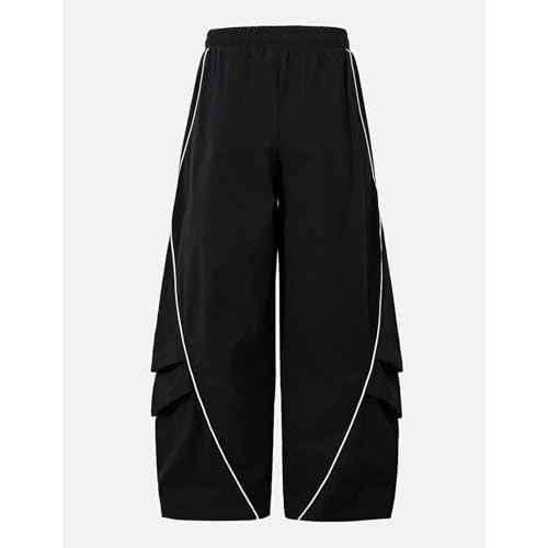 Aelfric Eden Mens Parachute Pants Cool Lines Wide Leg Baggy Y2K Unisex Jogger Casual Sweatpants Track Cargo Pants Streetwear