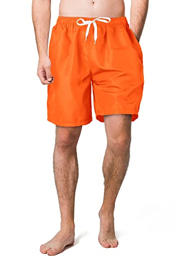 Men's 7-inch Quick Dry Swim Trunks Board Shorts - Medium Orange