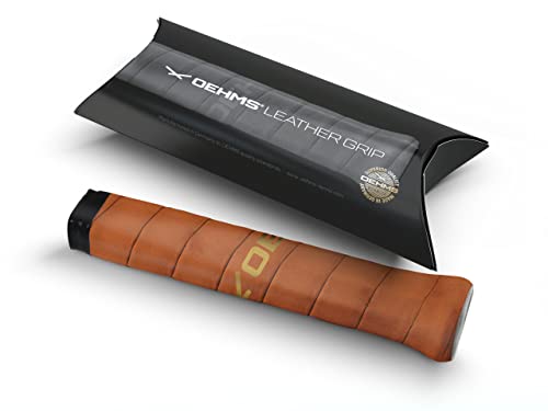 Leather Tennis Grip Replacement with Adhesive - Brown, Made in Germany