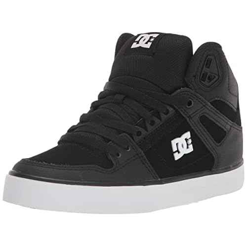 DC Men's Pure High Top Wc Skate Shoes Casual Sneakers, Black/Black/White, 13
