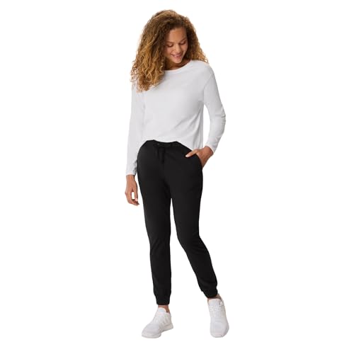 Women’s Black Cotton Joggers Large - Casual Lounge & Workout Pants