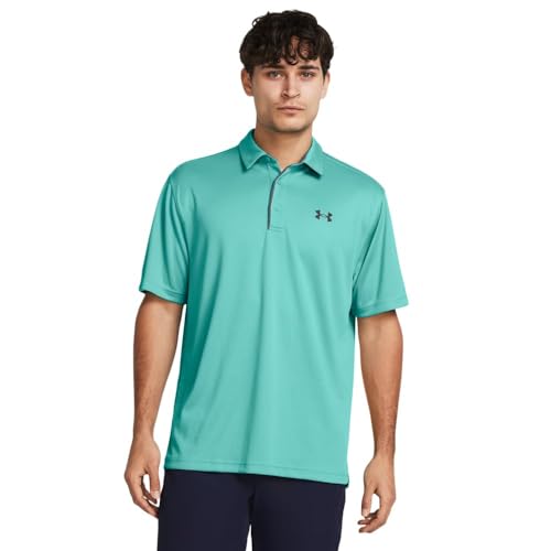 Under Armour Men's Tech Golf Polo XX-Large Green Wave & Pitch Gray Performance Shirt