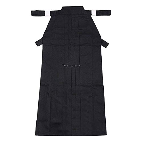 Men's Kendo Hakama Pants Traditional Martial Arts Uniform - Black, Large