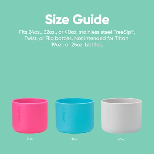 Owala Silicone Water Bottle Boot, Anti-Slip Protective Sleeve Cover for 40-oz FreeSip, Twist, and Flip Stainless Steel Water Bottles, Blue
