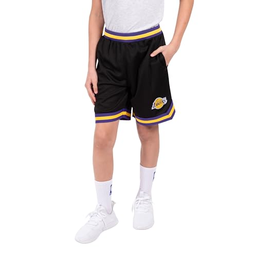 NBA Official Basketball Shorts - Los Angeles Lakers, Black, Size 10-12 - Classic Fit