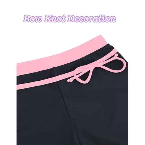 Girls Swimsuits 2 Piece Summer Boyshort Bathing Suit Rash Guard Swimwear for Kids Child Beach with Sun Protection