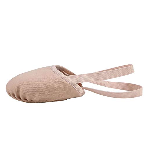 Linodes Canvas Pirouette Half Sole Jazz Ballet Dance Shoes Women Girls Small Nude