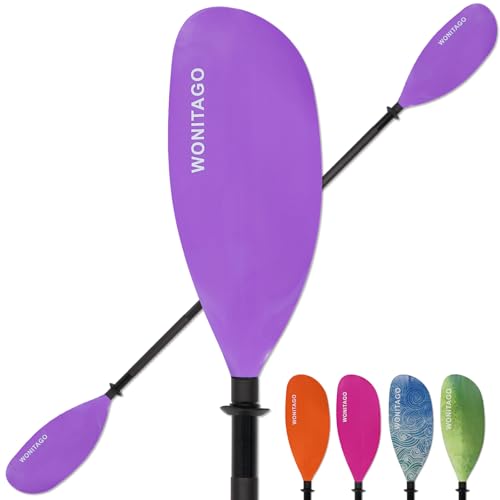 Purple Adjustable Lightweight Kayak Paddle 230-250cm - WONITAGO